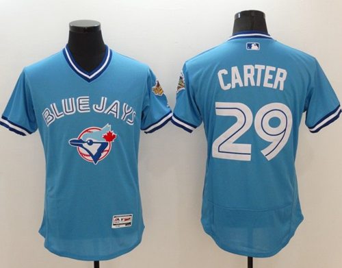 Blue Jays #29 Joe Carter Light Blue Flexbase Authentic Collection Cooperstown Stitched MLB Jersey